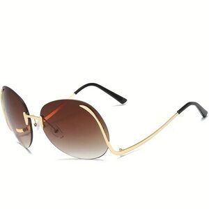 Rimless Sunnies - Brown ( New )